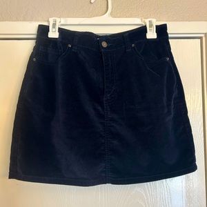 Forever 21 navy blue velvet mini skirt